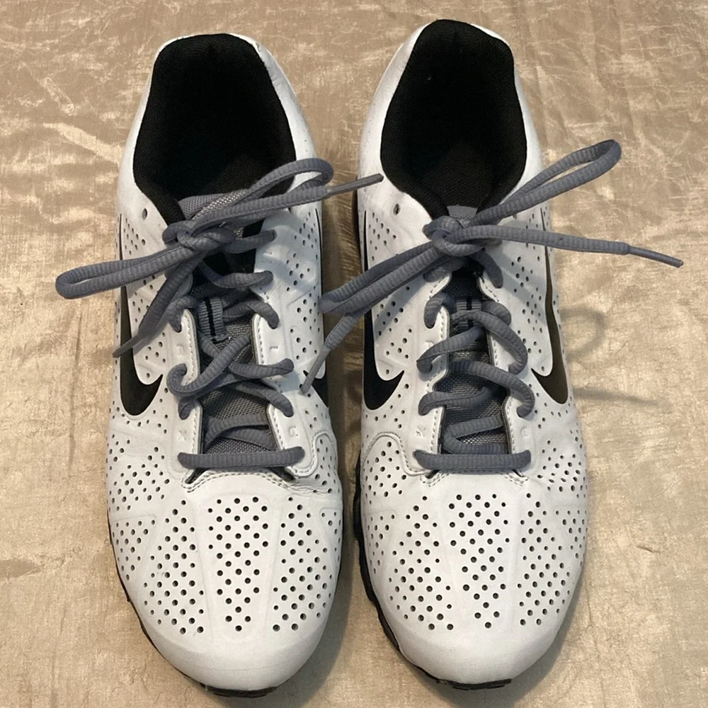 Nike Men's White Black Air Max + 2011 Leather Sneakers Size 7.5